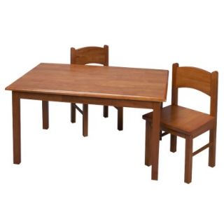 Kids Table and Chair Set Honey Rectangular Table and Chair Set 3 piece.