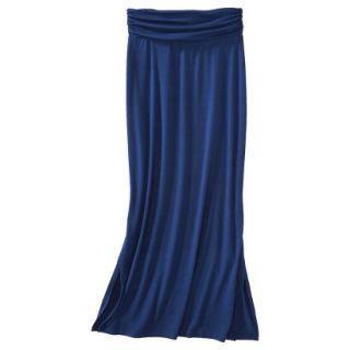 Merona Petites Ruched Waist Knit Maxi Skirt   Blue LP