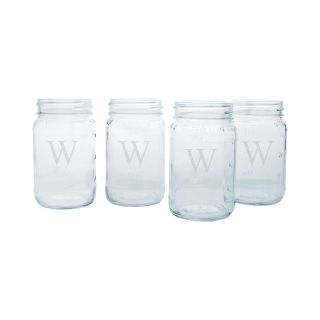 Set of 4 Personalized 16 oz. Mason Jars