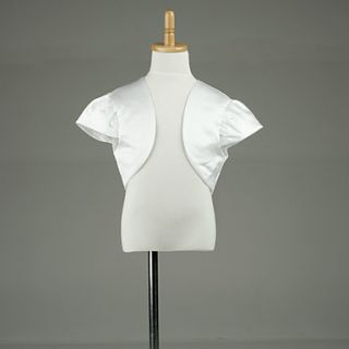 Wonderful Satin Short Sleeve Flower Girls Evening/Wedding Jacket/Wrap (More Colors)