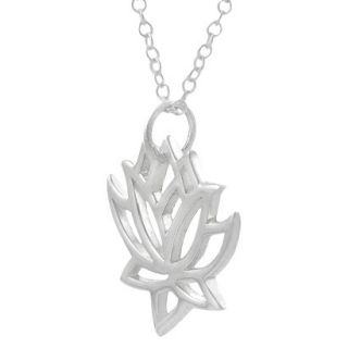 Sterling Silver Lotus Necklace   Silver