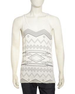 Roy Printed Jersey Tank Top, Ice