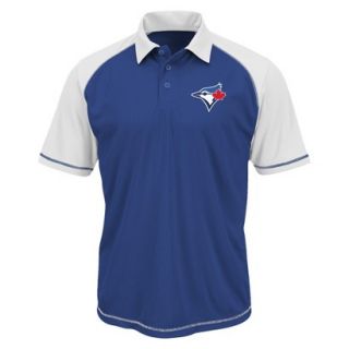 MLB Mens Toronto Blue Jays Synthetic Polo T Shirt   Blue/White (XL)