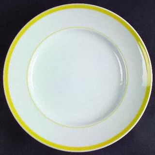 Williams Sonoma Brasserie Yellow (Band&Verge) Dinner Plate, Fine China Dinnerwar