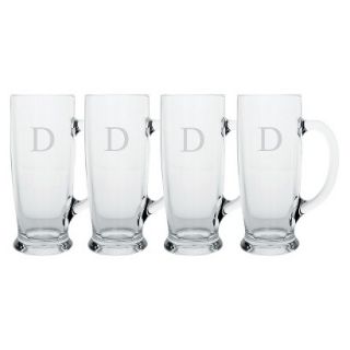 Personalized Monogram Craft Beer Mug Set of 4   D