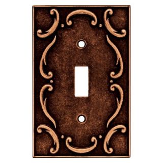 Brainerd French Lace Single Switch Wall Plate   Sponged Copper