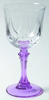 Cristal DArques Durand Auteuil Lilas Wine Glass   Blue&Purple Stem, Clear Bowl