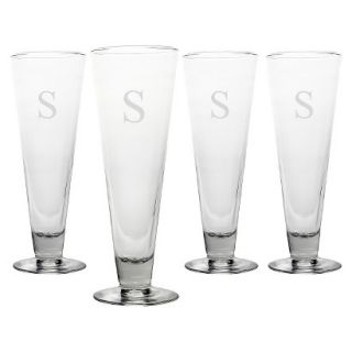 Personalized Monogram Classic Pilsner Glass Set of 4   S