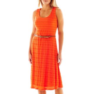 R & K Originals R&K Originals Sleeveless Textured Knit Dress, Orange