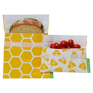 LunchSkins Reusable Sandwich and Reusable Snack Bag   Golden Beehive