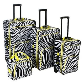 Rockland Fashion 4 pc. Expandable Luggage Set   Lime Zebra