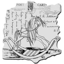Stampendous Christmas Cling Rubber Stamp   Rocking Horse