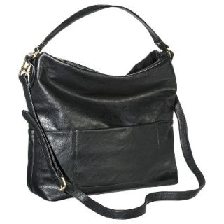 Merona Solid Hobo Handbag with Removable Crossbody Strap   Black