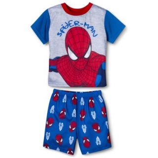 Spider Man Toddler Boys 2 Piece Short Sleeve Pajama Set   Blue 4T
