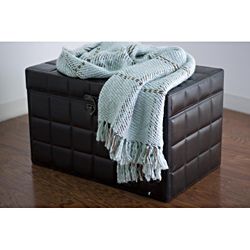 Rizzy Home Blue/ Brown Tight Weave Acrylic Throw