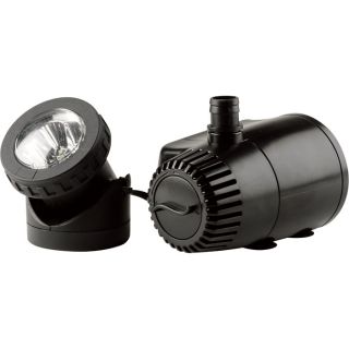 Pond Boss Low Water Shutoff Fountain Pump and Light   Fits 1/2 Inch Tubing, 140