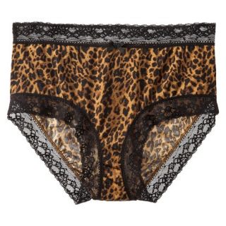 Gilligan & OMalley Womens Micro Lace Boxer Brief   Realistic Leopard M