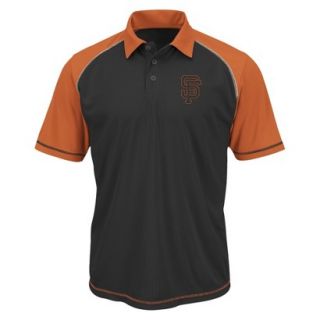 MLB Mens San Francisco Giants Synthetic Polo T Shirt   Black/Orange (L)