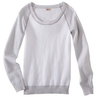 Mossimo Supply Co. Juniors Scoop Neck Sweater   Fresh White/Millstone Gray M(7 