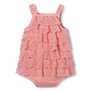 Cherokee Newborn Girls Lace Romper   Nectar Pink 3 6 M