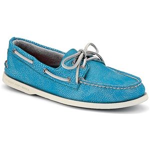 Sperry Top Sider Mens Authentic Original 2 Eye Washed Light Blue Shoes, Size 10.5 M   1049394