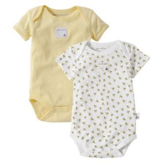 Burts Bees Baby Newborn Neutral 2 Pack Short sleeve Bodysuit   Yellow 6 9 M