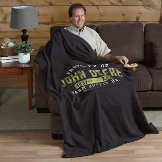 John Deere Fleece Blanket   Gray, Snuggle Up with Your Deere