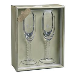 Darice Bride   Groom Champagne Glasses