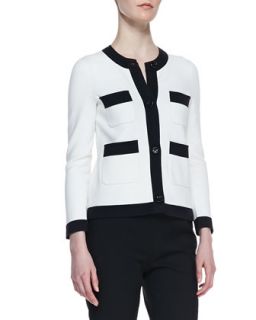 Womens baxter contrast trim jacket, cream/black   kate spade new york