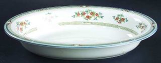 Wedgwood Hampshire 11 Oval Vegetable Bowl, Fine China Dinnerware   Red Flowers,