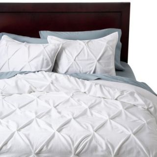 Threshold Pinched Pleat Duvet Cover Cover Set   White (Queen)