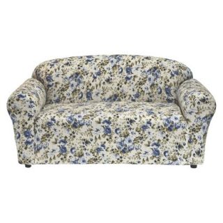 Jersey Loveseat Slipcover   Floral Blue