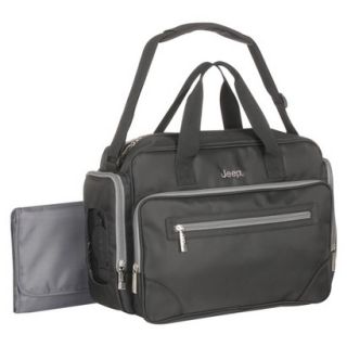 Poly Twill Duffle Diaper Bag   Black/Gray by Jeep