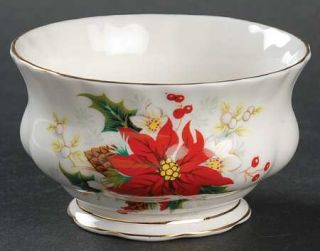Royal Albert Poinsettia Open Sugar Bowl, Fine China Dinnerware   Red & White Flo