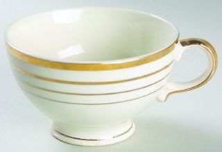 Salem Etude Footed Cup, Fine China Dinnerware   Three Gold Bands W/Gold Trim