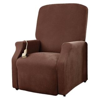 Sure Fit Stretch Pique Lift Recliner Slipcover   Chocolate