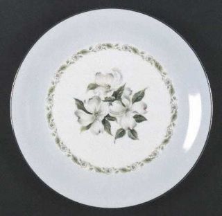 Noritake Dogwood Dinner Plate, Fine China Dinnerware   White Flowers, Blue Color