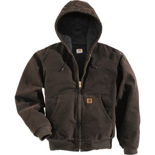 Carhartt Sandstone Active Jacket   Quilted Flannel Lined, Dark Brown, 2XL Tall,