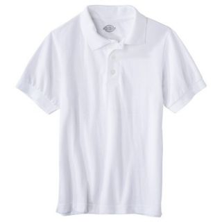 Dickies Boys School Uniform Short Sleeve Pique Polo   White 14