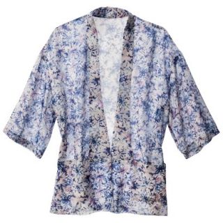 Mossimo Womens Sheer Kimono Jacket   Dark Floral Print XXL