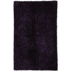 Hand woven Purple Shag Polyester Rug (36 X 56)