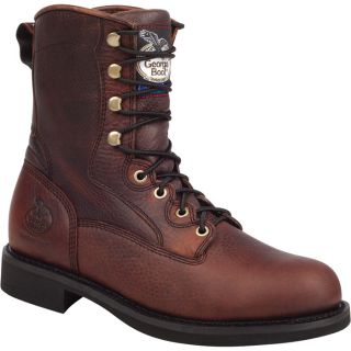 Georgia 8In. Carbo Tec Steel Toe Lacer Work Boot   Dark Brown, Size 13 Wide,
