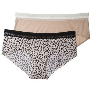 Gilligan & OMalley Womens 2 Pack Micro Lace Hipster   Brown XS