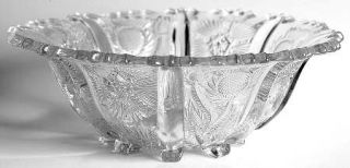 Bryce Panelled Thistle Clear 8 Round Bowl   Pressed Thistle Desgn Pattern Glass
