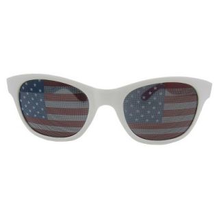 Womens USA Flag Print Surf Sunglasses   White