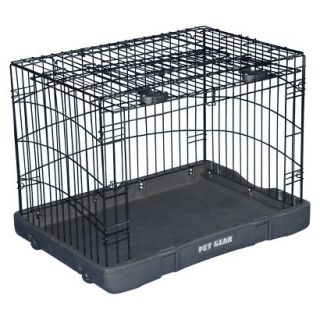 PET GEAR Black Travel Lite Steel Crate, 27   27