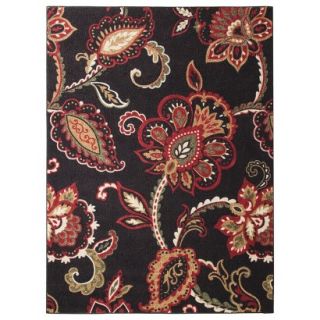 Maples Exploded Floral Area Rug   Black (5x7)