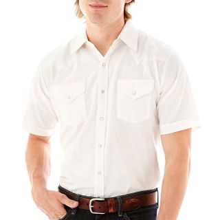 Ely Cattleman Short Sleeve Western Shirt, Ecru, Mens