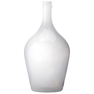 Threshold Bubble Glass Demijohn Vase   White 15.7