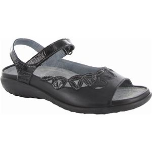 Naot Womens Nikau Jet Black Black Patent Sandals, Size 42 M   11088 N66